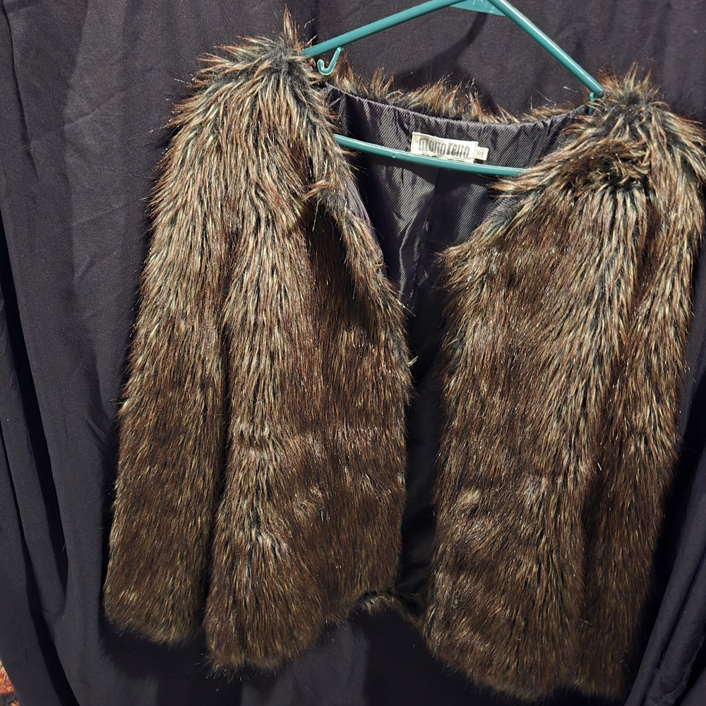 Monoreno Faux Fur Teddy Jacket in Rich Brown